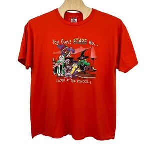 Vintage Jerzees Halloween T Shirt You‎ Cannot Scare Me I Work At The School 2x